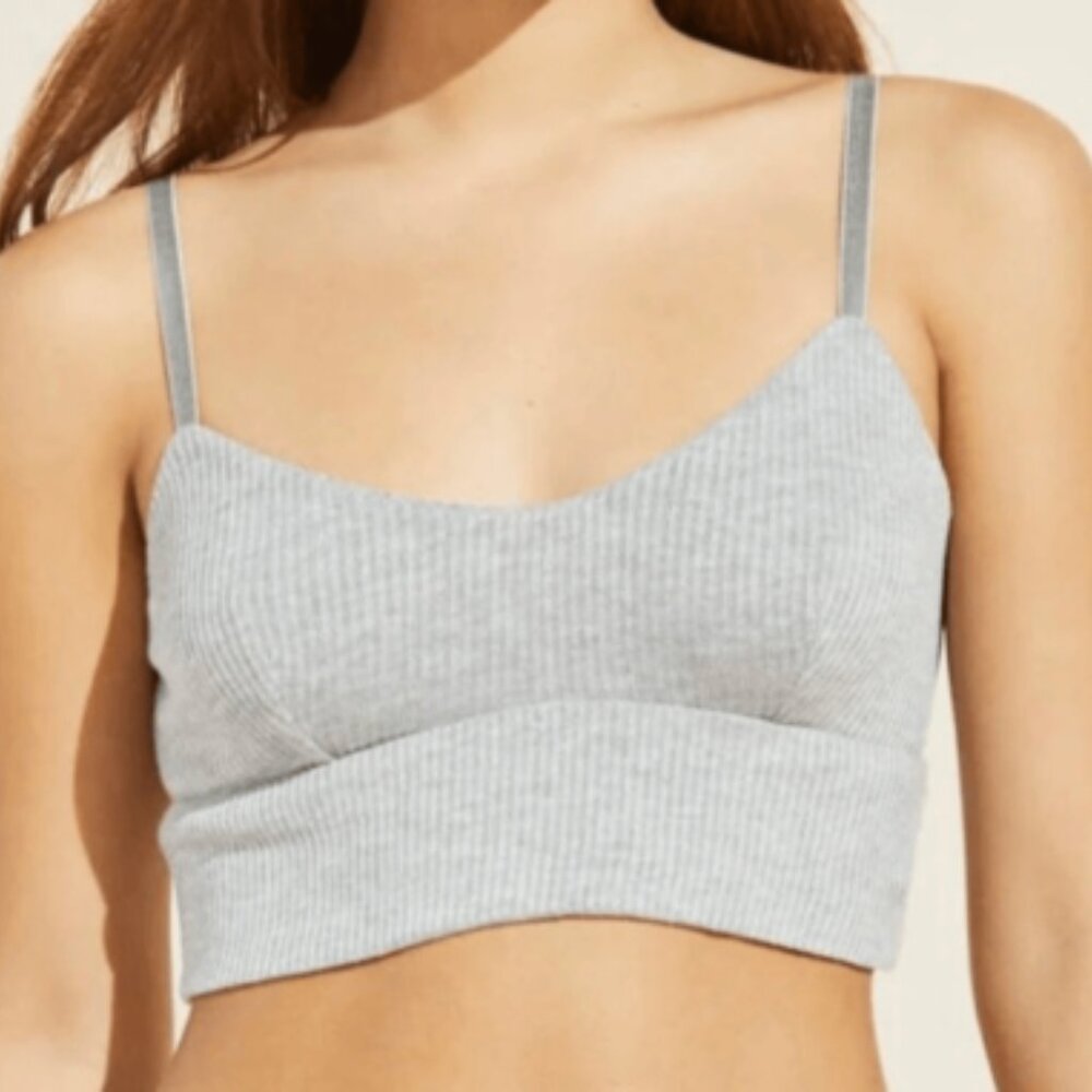 Eberjey Elon Ribbed Longline Bralette Crop Top - Picture 1 of 7